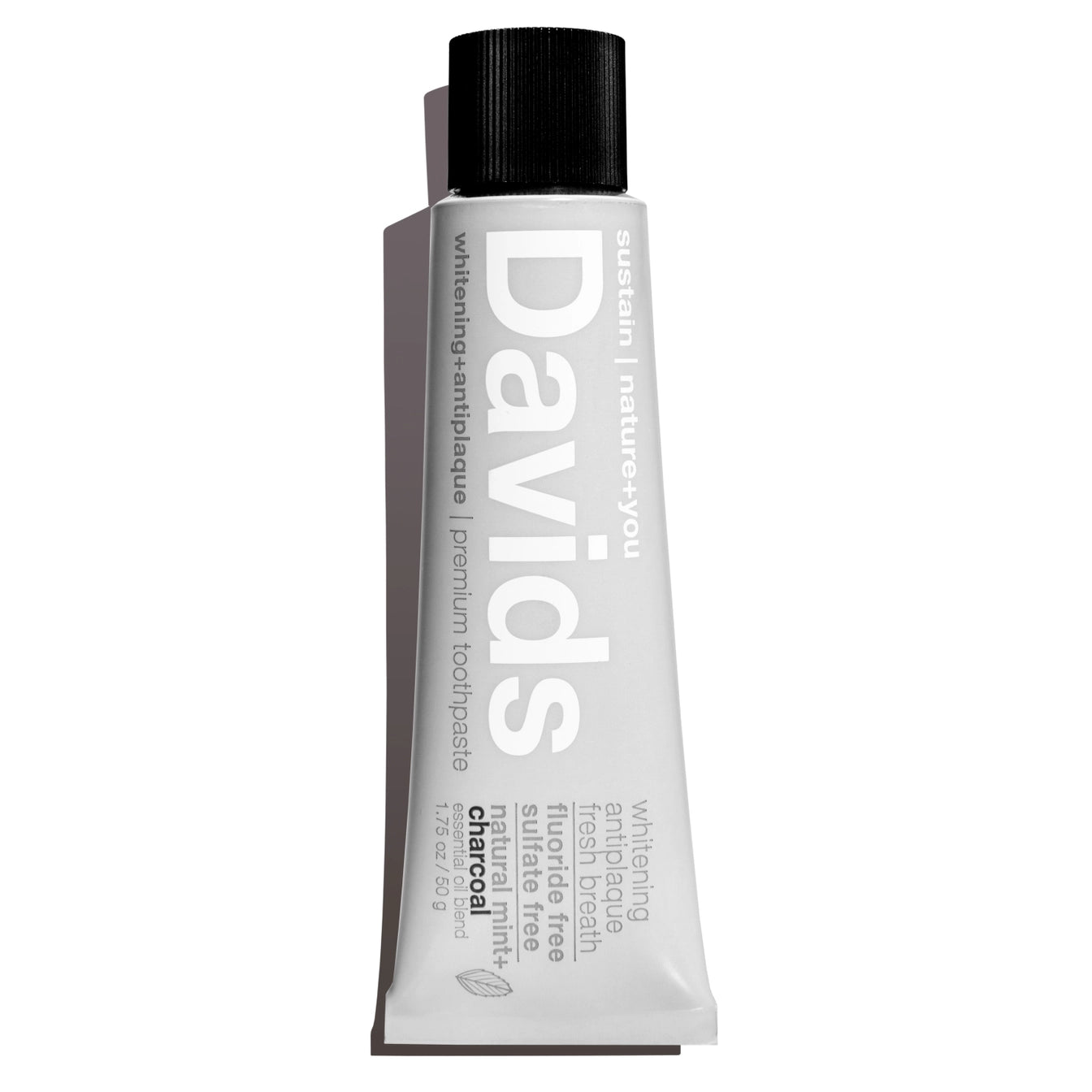 Davids Natural Toothpaste - Charcoal+Peppermint (Travel)