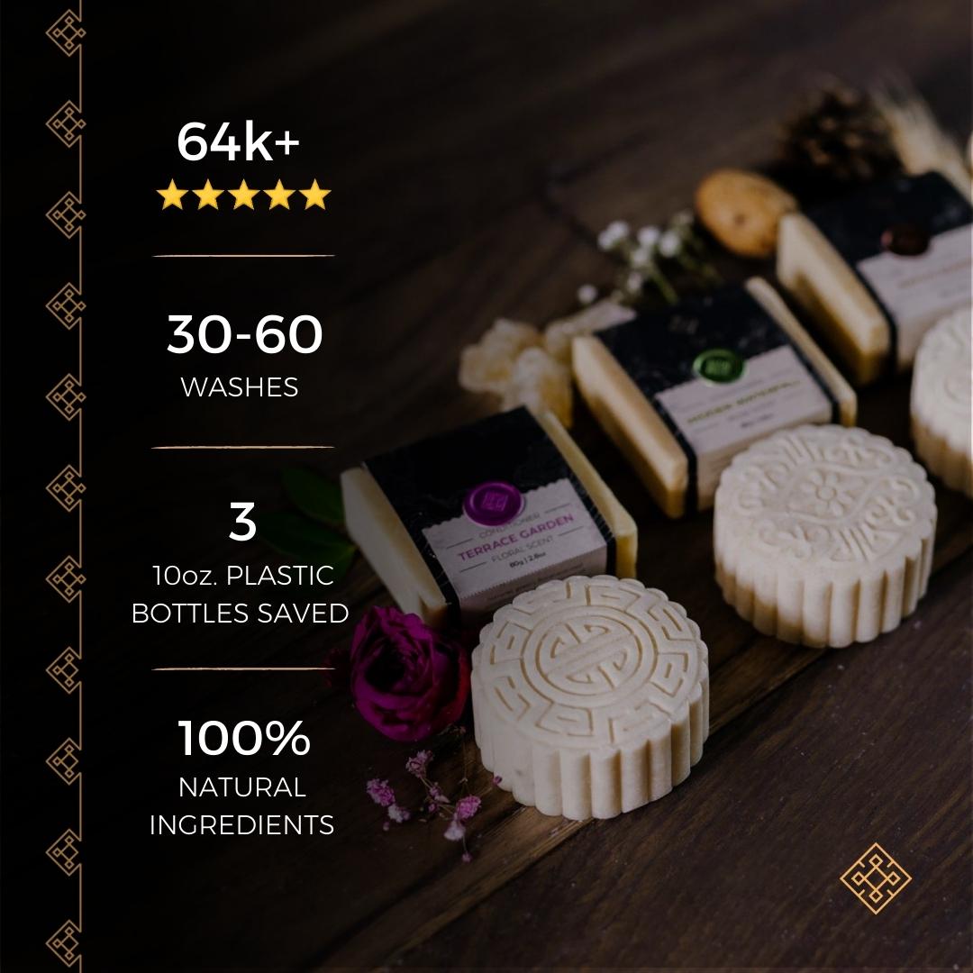 Viori Beauty Rice Water Shampoo Bar Terrace Garden™ Floral Scent