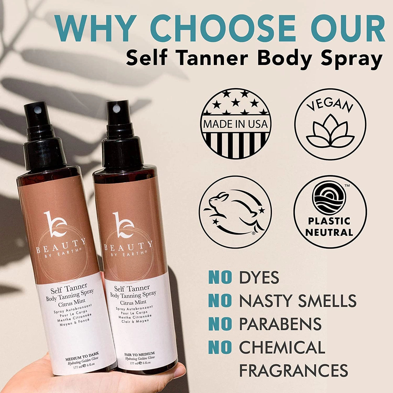 Beauty by Earth Self-Tanner Body Spray - Fair/Medium