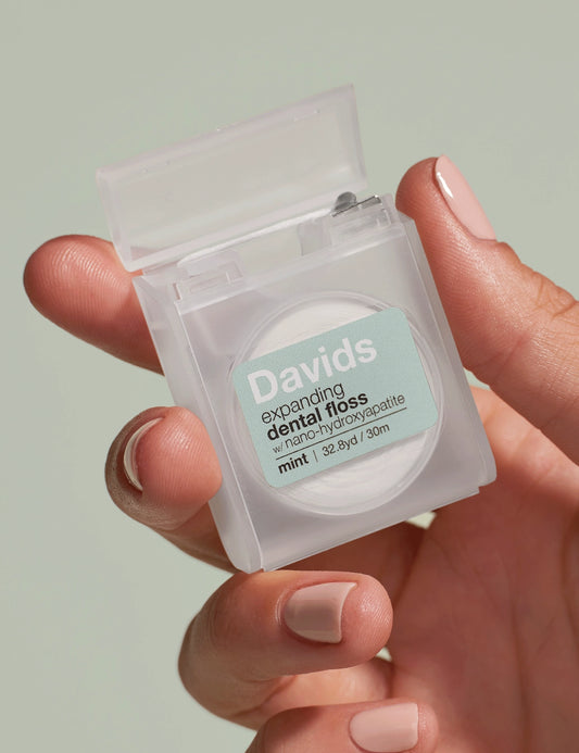 Davids Natural Toothpaste Mint Dental Floss - Refillable Dispenser