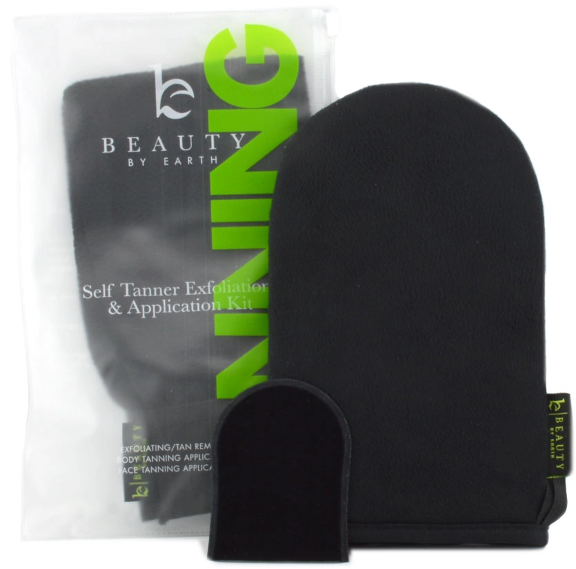 Beauty by Earth Self Tanner Body & Face Applicator & Exfoliating Glove