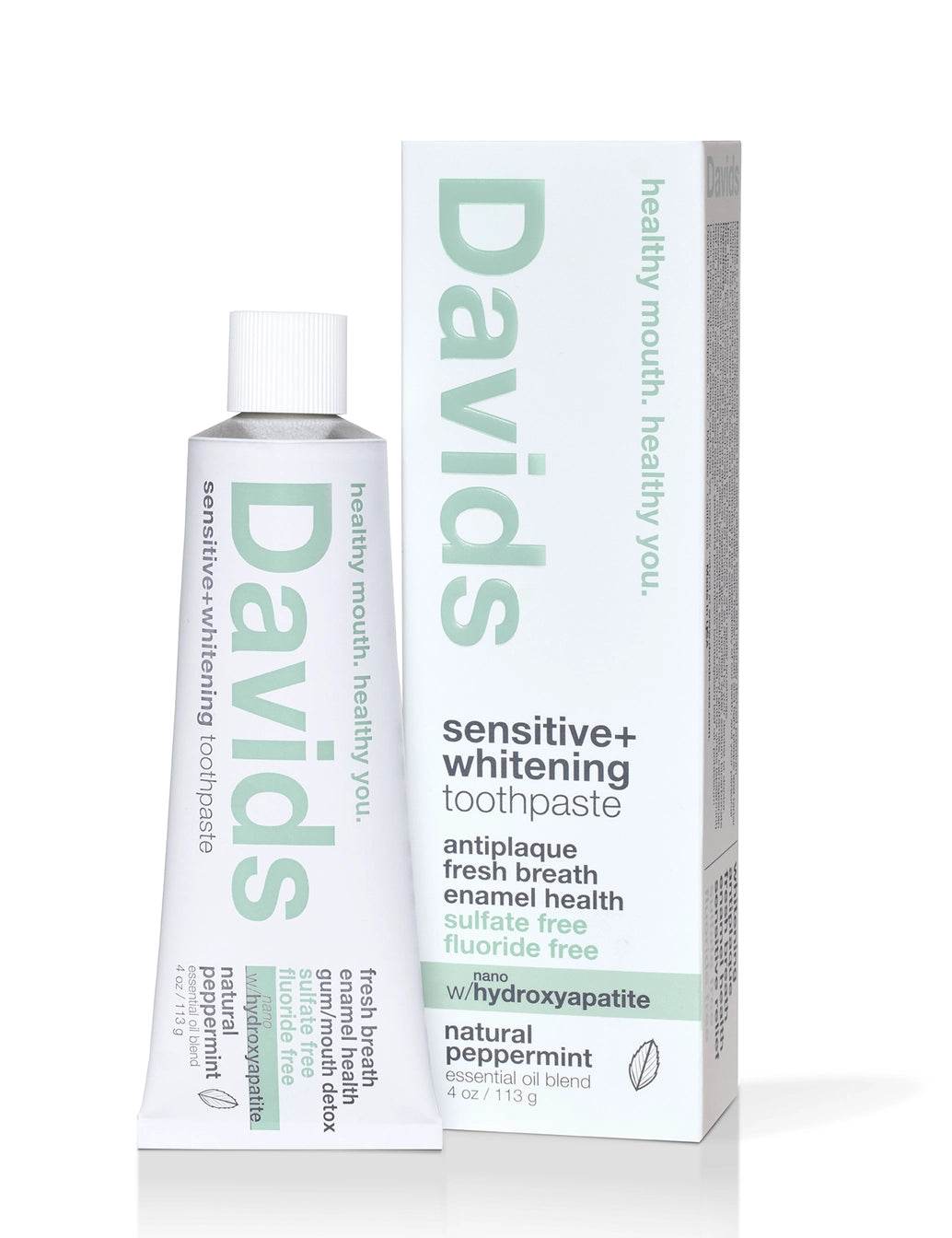 Davids Natural Sensitive + Whitening Toothpaste - Peppermint